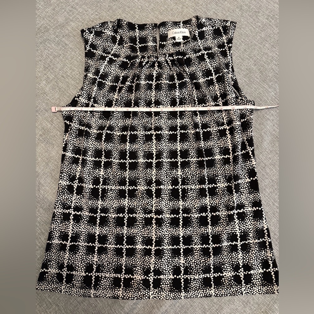 Calvin Klein Women’s Work Suit Tank Modern Plaid Size Medium, Black And White